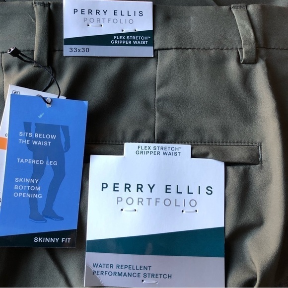 Perry Ellis Skinny Fit Flex Stretch Flat Front Dress Pants W33 L 30 - Picture 3 of 11